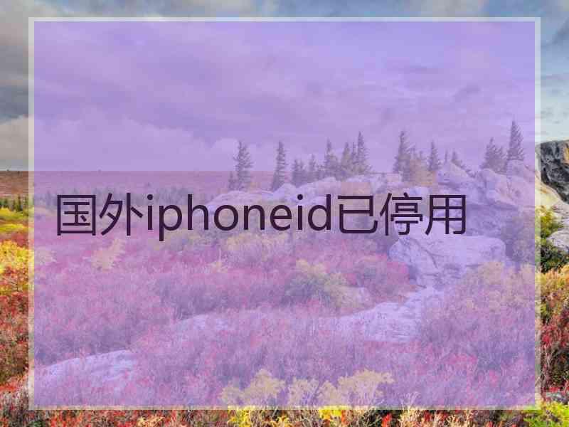 国外iphoneid已停用