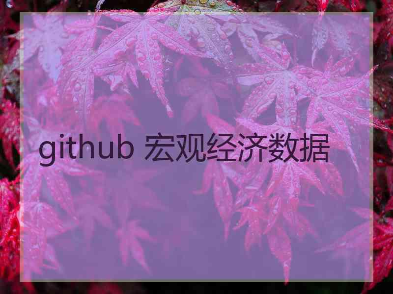 github 宏观经济数据