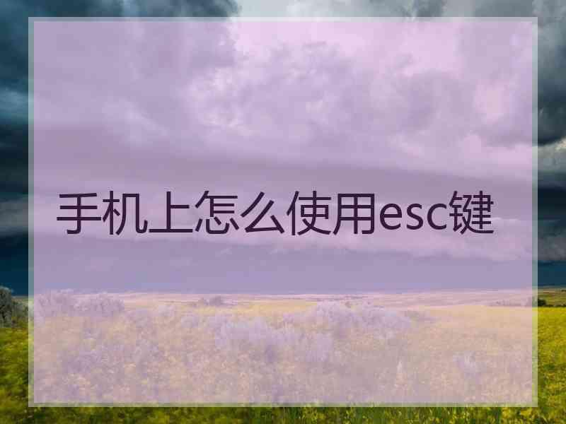 手机上怎么使用esc键