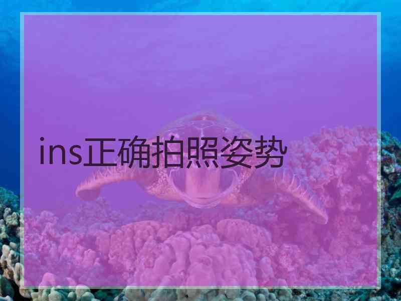 ins正确拍照姿势