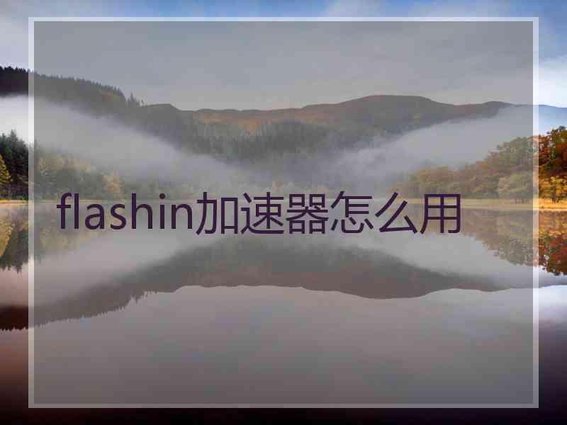 flashin加速器怎么用