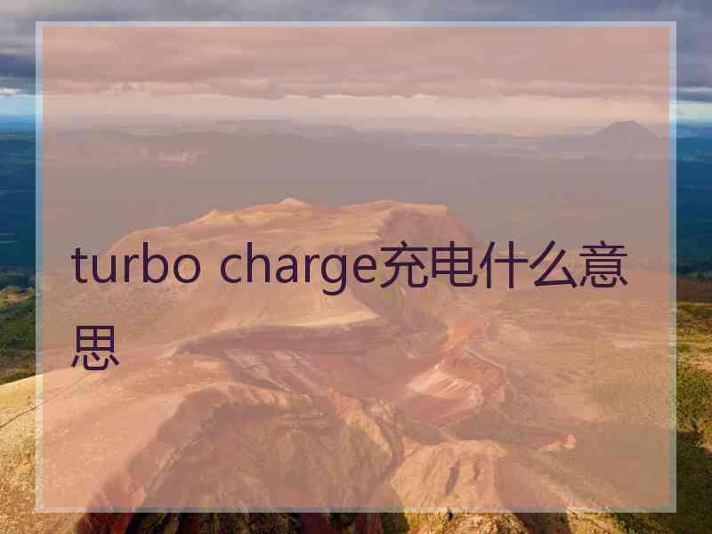 turbo charge充电什么意思