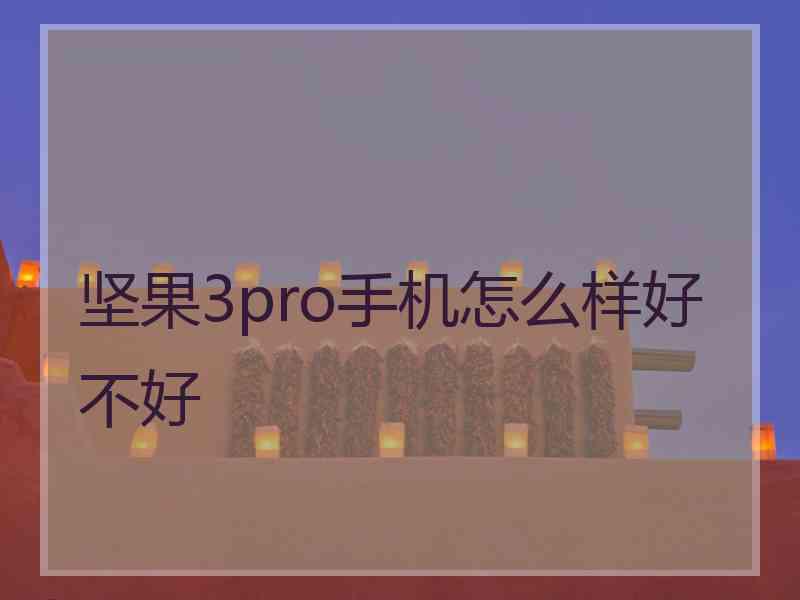 坚果3pro手机怎么样好不好