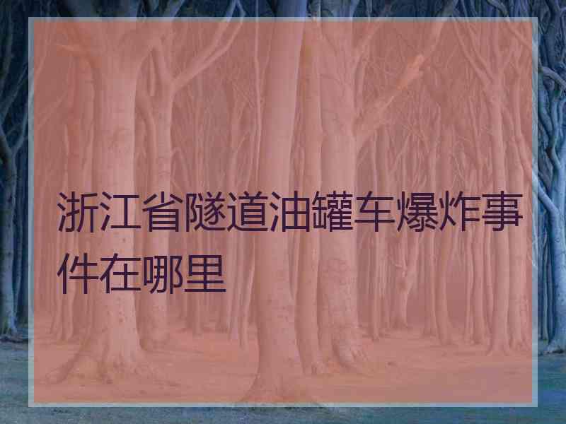 浙江省隧道油罐车爆炸事件在哪里