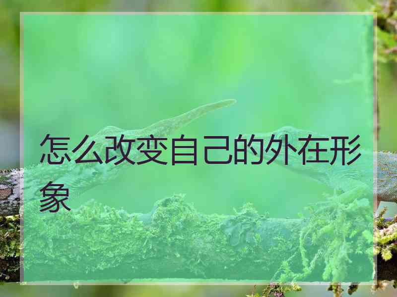 怎么改变自己的外在形象