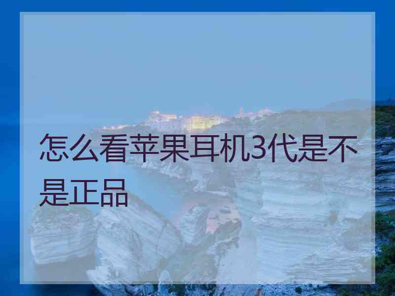 怎么看苹果耳机3代是不是正品