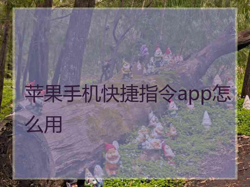 苹果手机快捷指令app怎么用