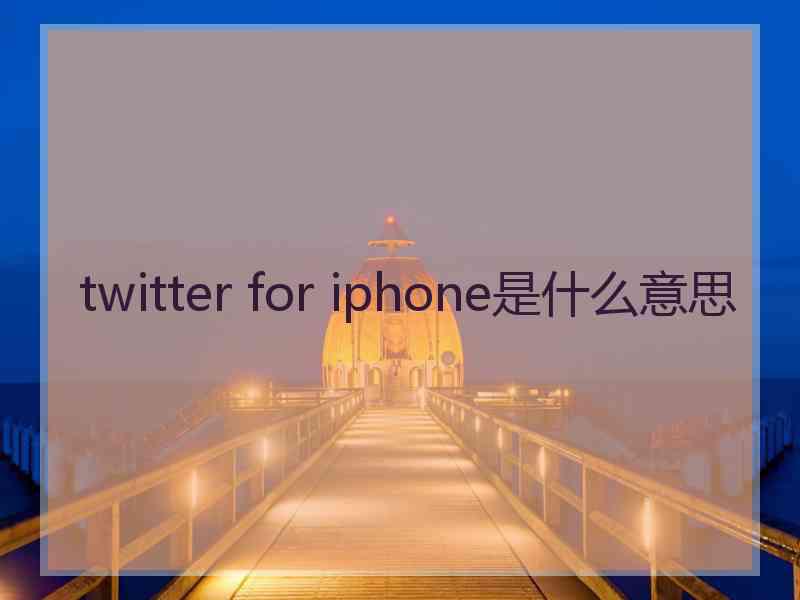 twitter for iphone是什么意思