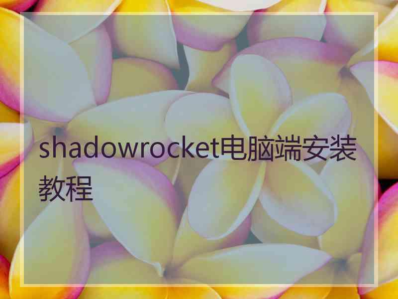 shadowrocket电脑端安装教程