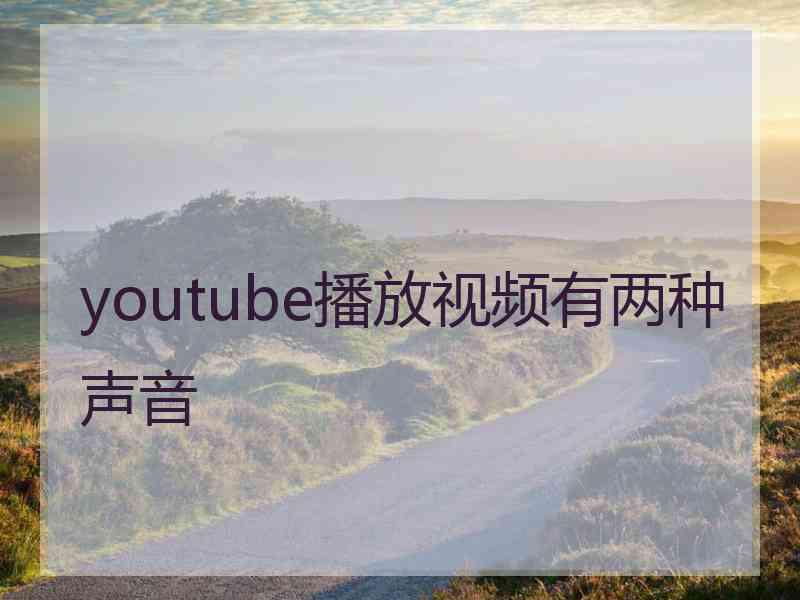 youtube播放视频有两种声音