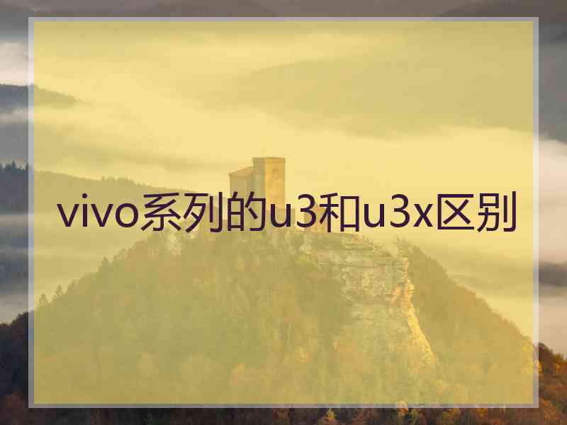 vivo系列的u3和u3x区别