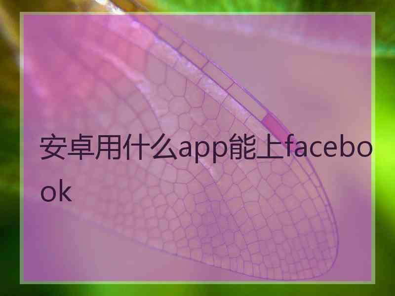 安卓用什么app能上facebook