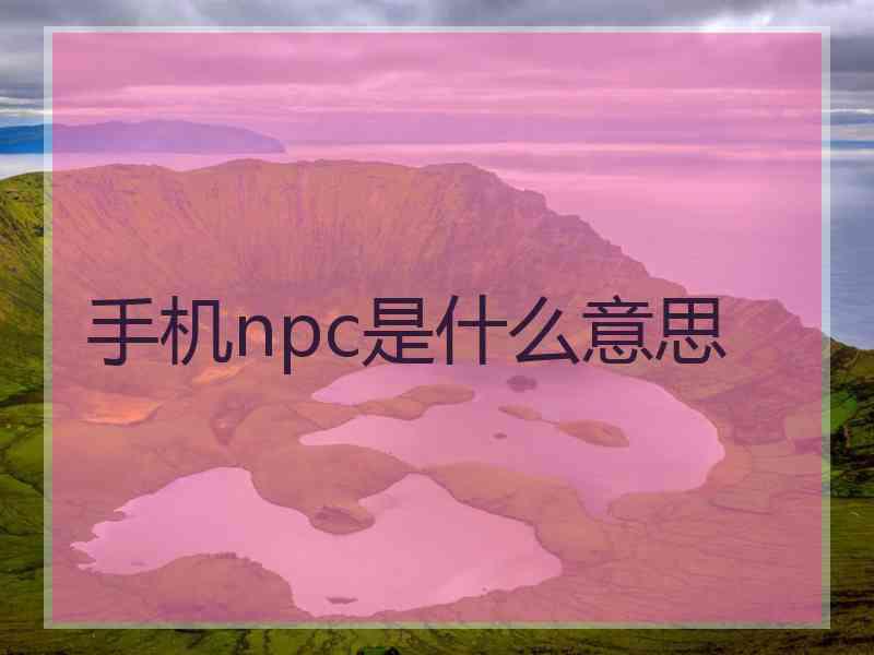 手机npc是什么意思