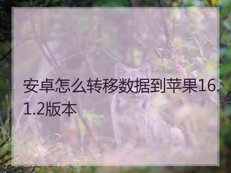 安卓怎么转移数据到苹果16.1.2版本