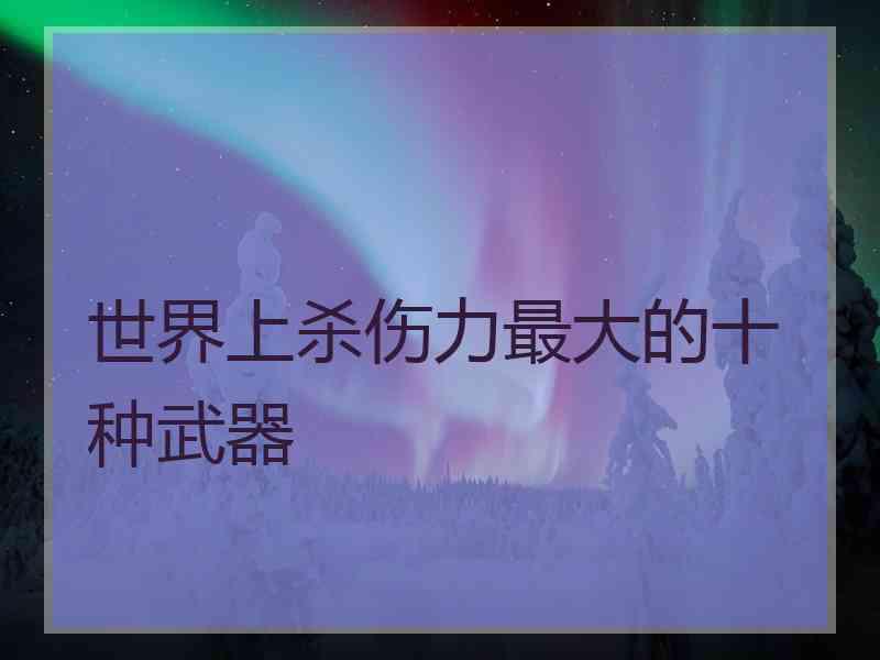 世界上杀伤力最大的十种武器