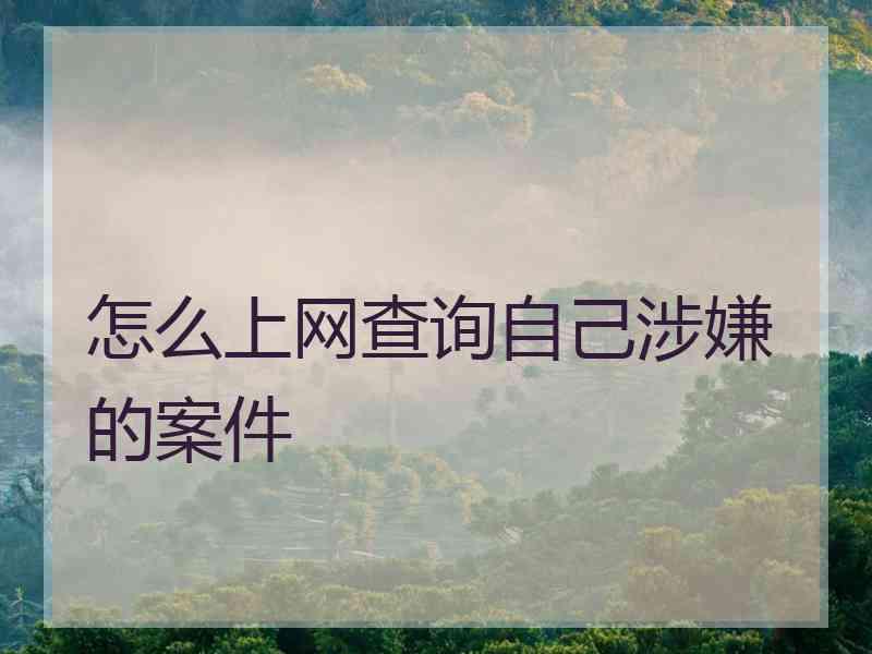 怎么上网查询自己涉嫌的案件