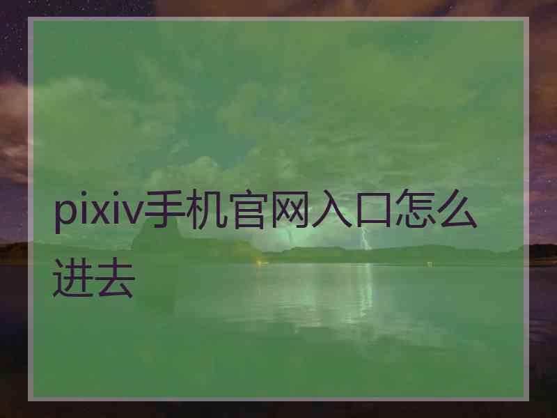 pixiv手机官网入口怎么进去