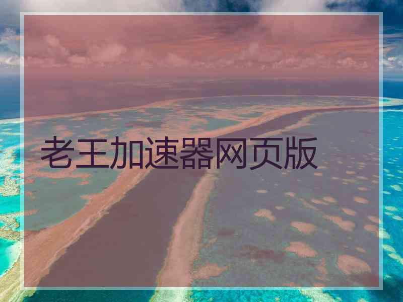 老王加速器网页版