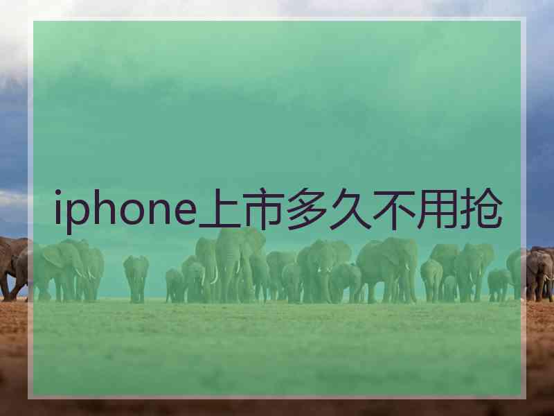 iphone上市多久不用抢