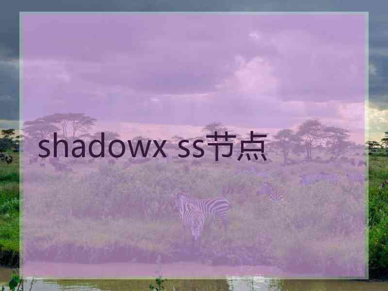 shadowx ss节点