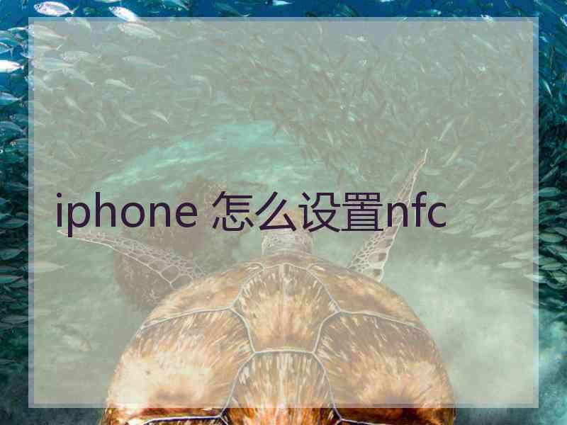 iphone 怎么设置nfc