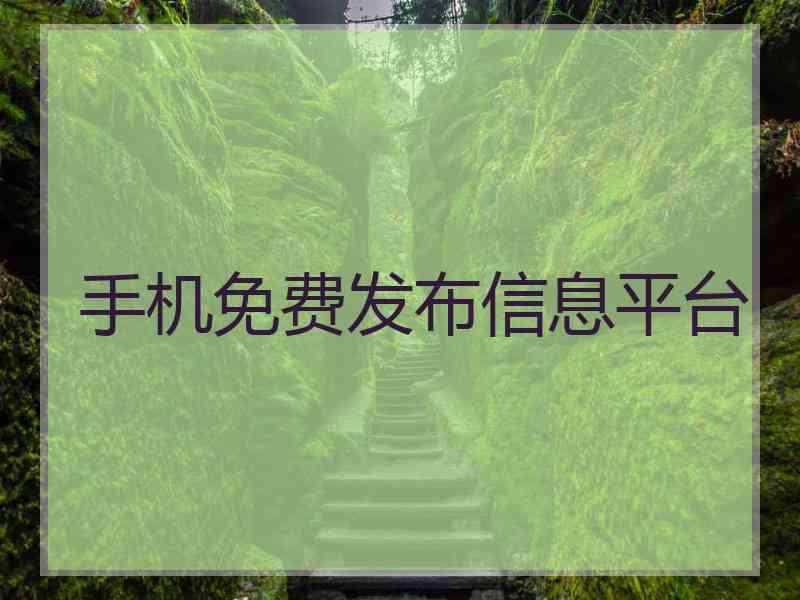 手机免费发布信息平台