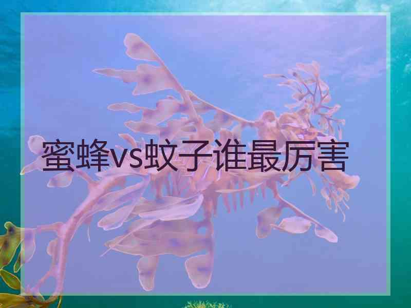 蜜蜂vs蚊子谁最厉害