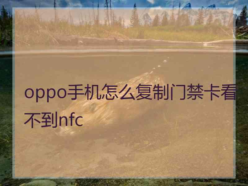 oppo手机怎么复制门禁卡看不到nfc