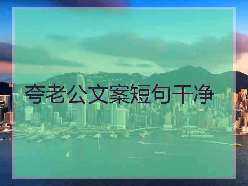 夸老公文案短句干净