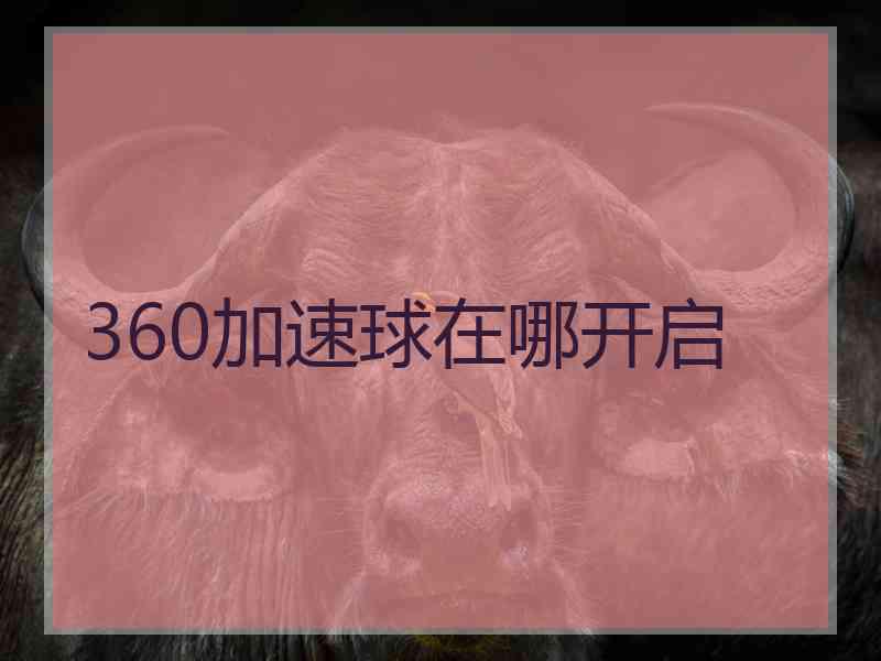 360加速球在哪开启