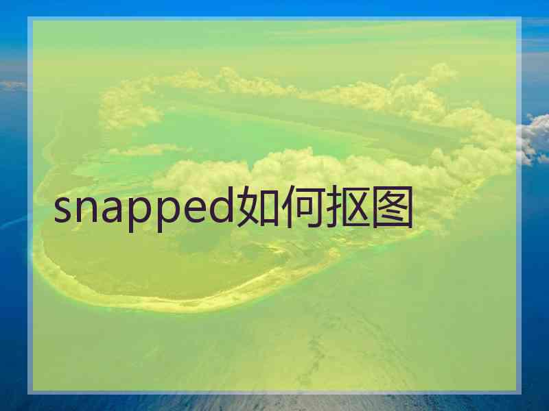 snapped如何抠图