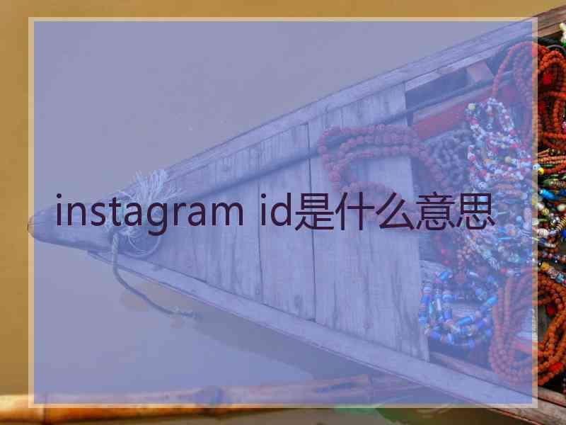 instagram id是什么意思