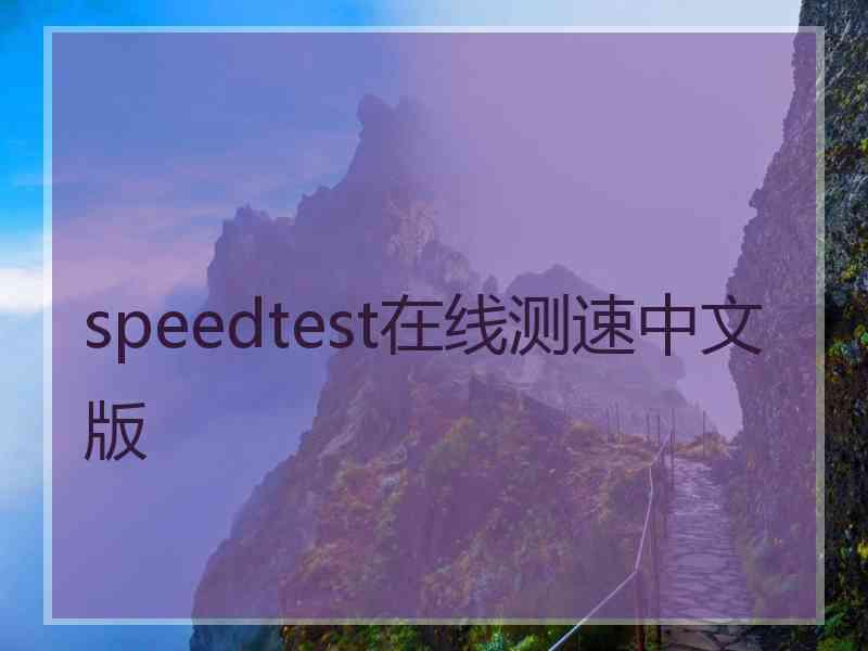 speedtest在线测速中文版