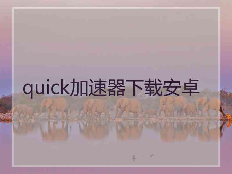 quick加速器下载安卓