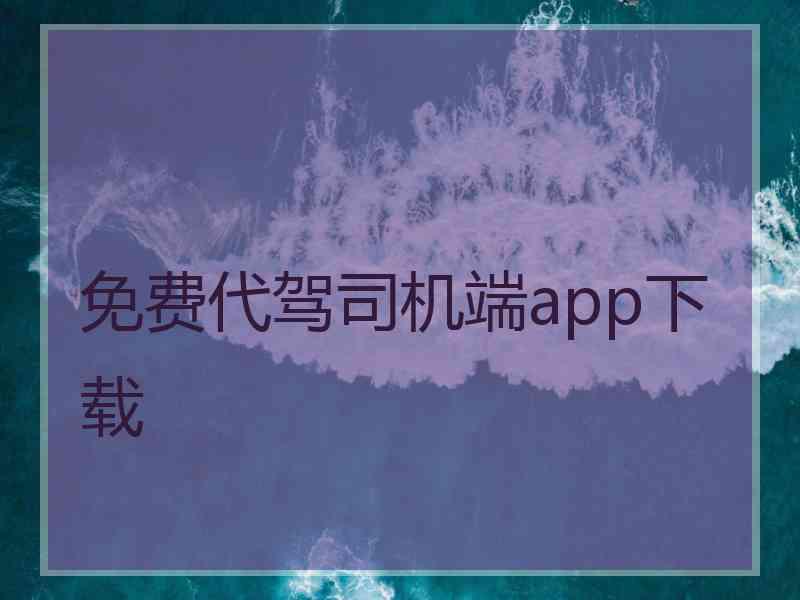 免费代驾司机端app下载