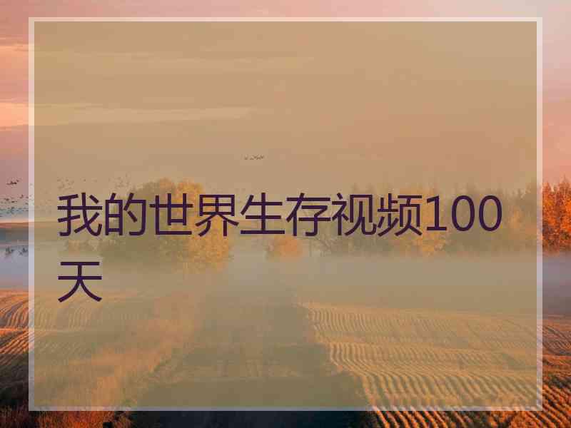 我的世界生存视频100天