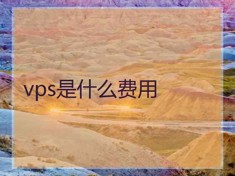 vps是什么费用