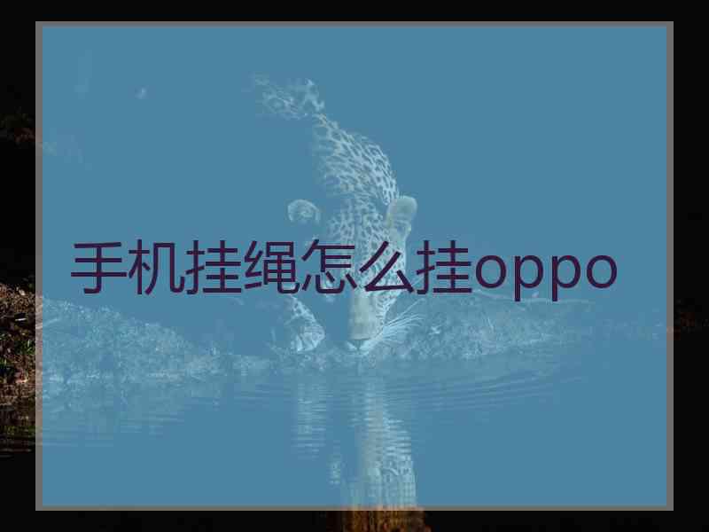 手机挂绳怎么挂oppo