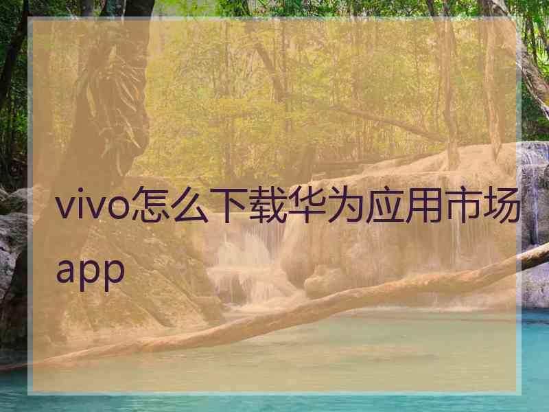 vivo怎么下载华为应用市场app