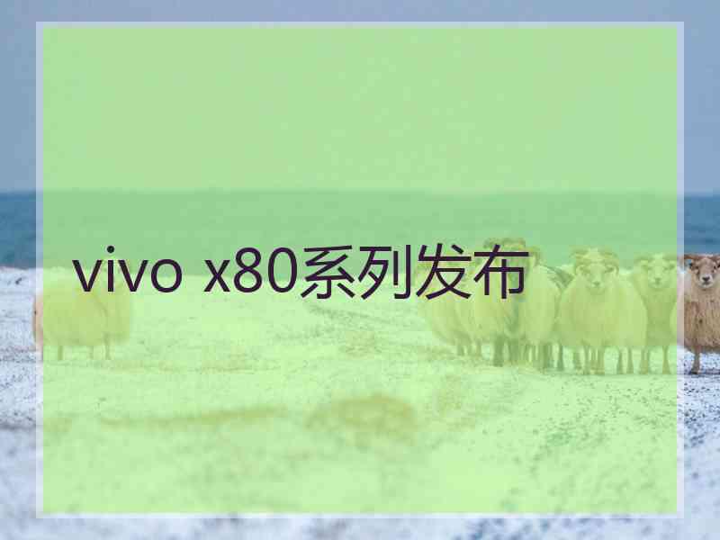 vivo x80系列发布