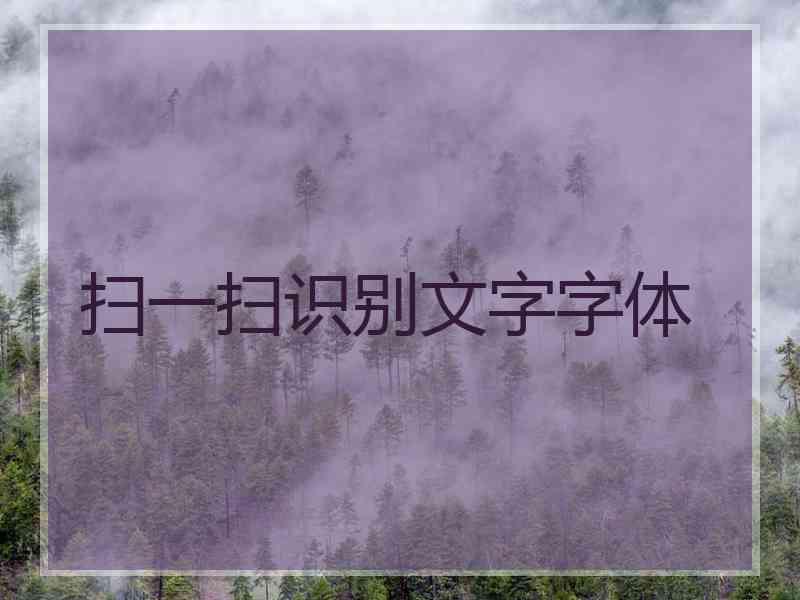 扫一扫识别文字字体