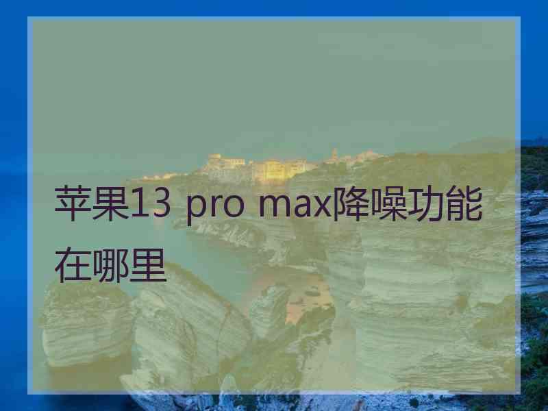 苹果13 pro max降噪功能在哪里