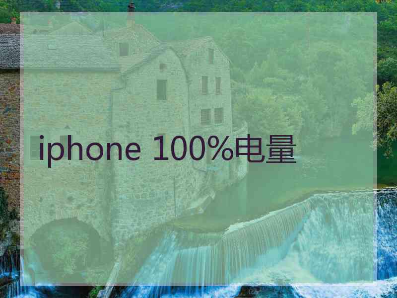 iphone 100%电量