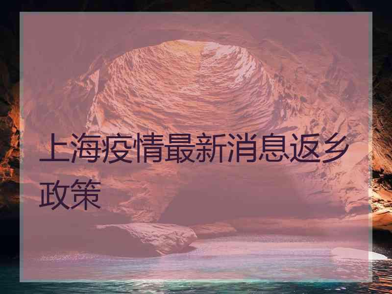 上海疫情最新消息返乡政策