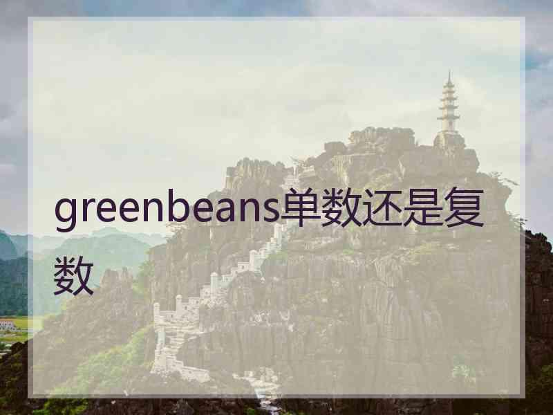 greenbeans单数还是复数