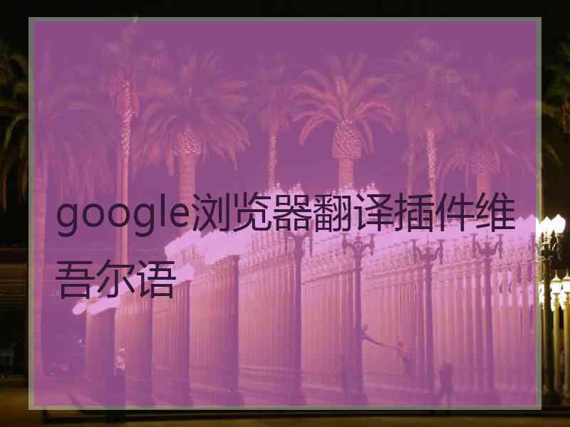 google浏览器翻译插件维吾尔语