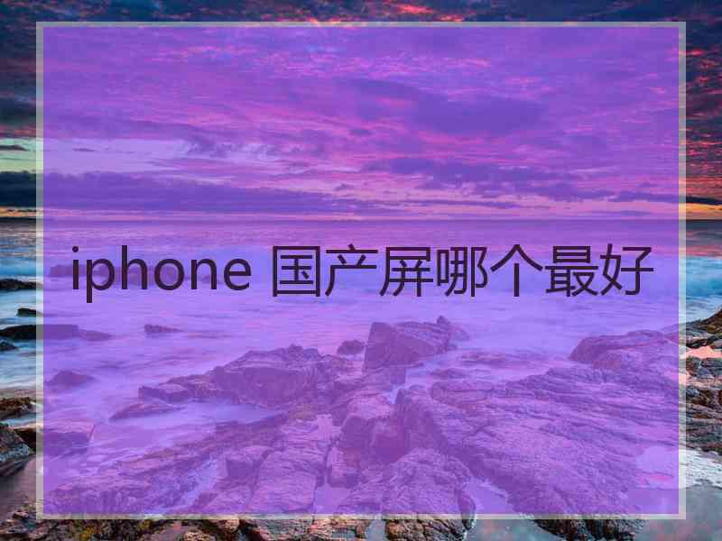 iphone 国产屏哪个最好