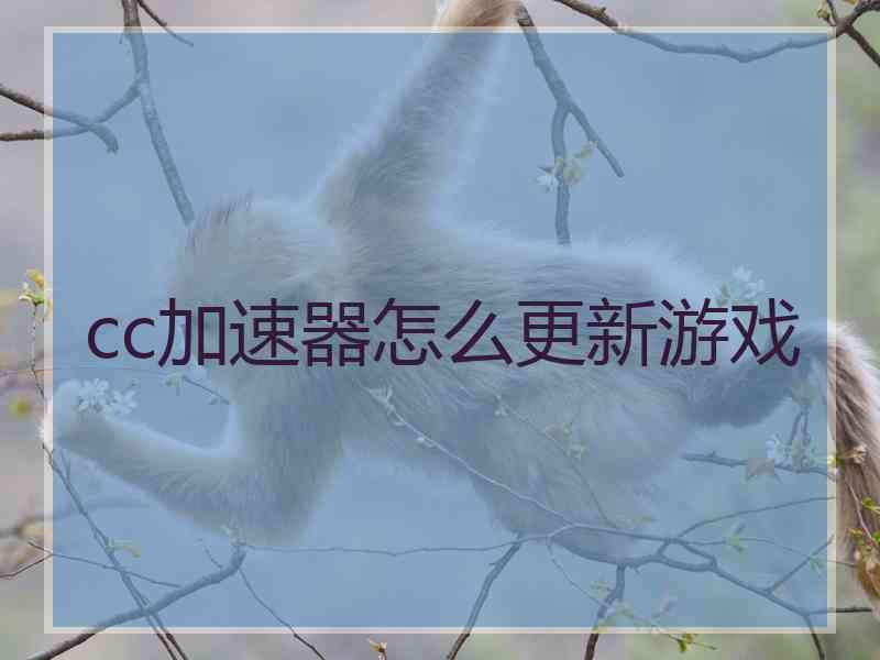 cc加速器怎么更新游戏