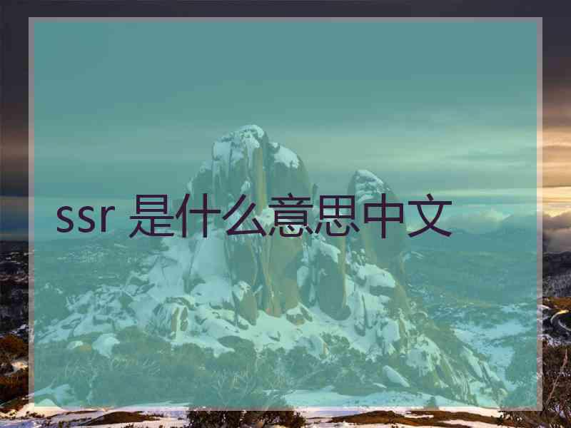 ssr 是什么意思中文