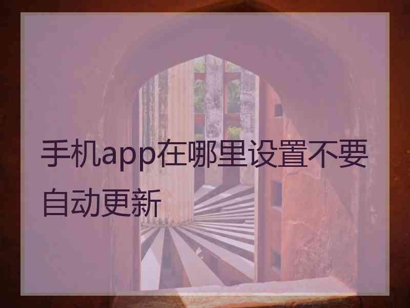 手机app在哪里设置不要自动更新